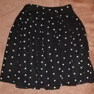 Black and white polka dot skirt